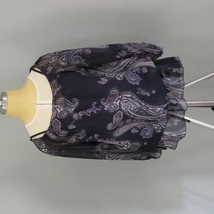 INC Sheer blouse with adjustable tank top liner 2pc Women Size 8